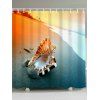 Rideau de bain en polyester imperméable imprimé conque de plage - multicolore W71 INCH * L79 INCH