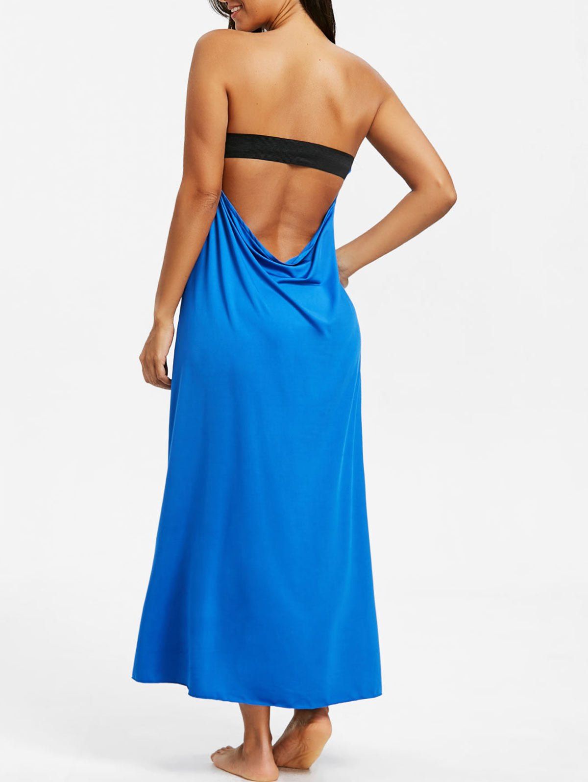 

Bandeau Backless Long Beach Dress, Blue