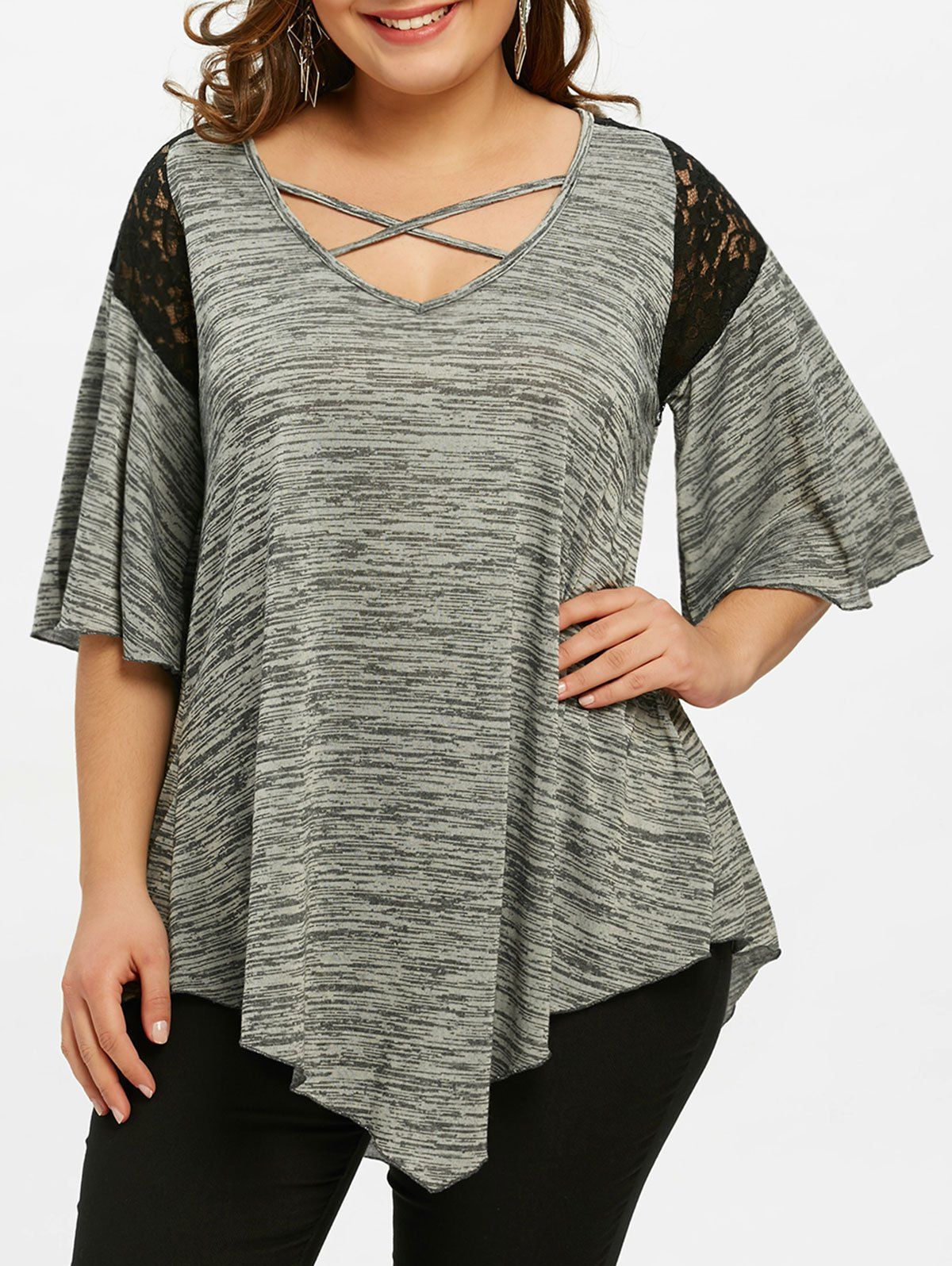 asymmetrical shirts plus size