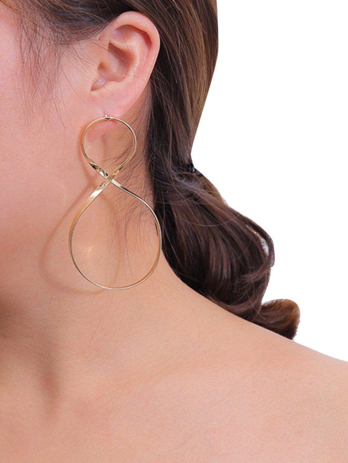 

Unique 8 Pattern Embellished Metal Hoop Earring, Golden