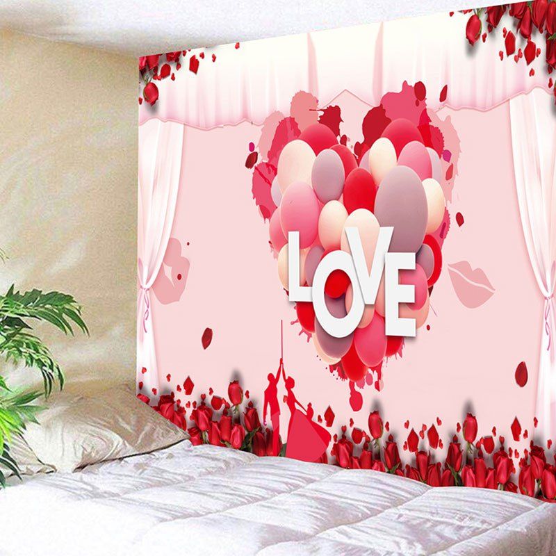 

Valentine's Day Love Heart Pattern Wall Art Tapestry, Pink