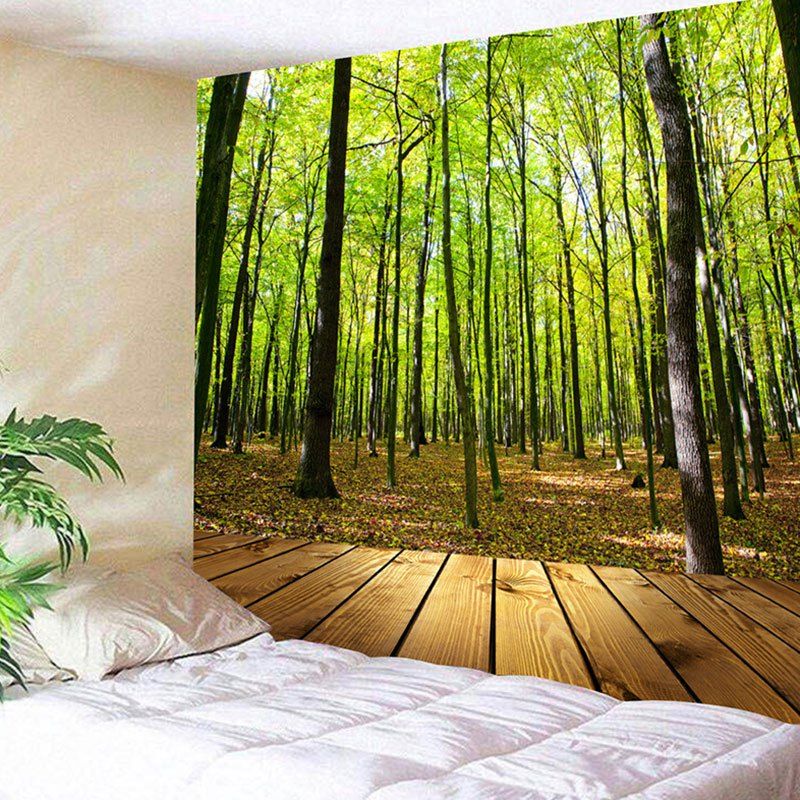 

Forest Wood Grain Wall Decor Tapestry, Green