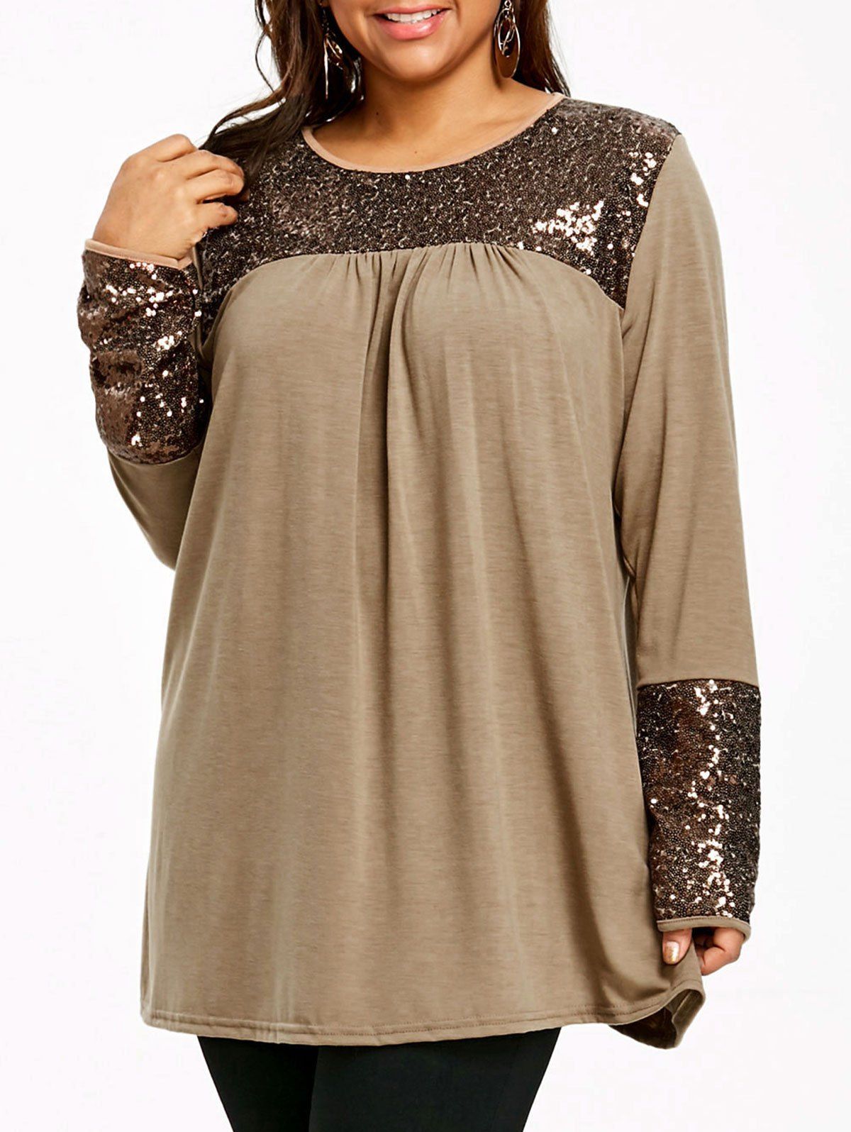 women's plus size sequin tops