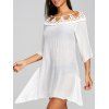 Robe Couvre-haut de Plage avec Empiècements en Crochet Transparent - Blanc ONE SIZE