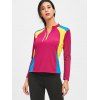 Half Zip Hit Color Cycling T-shirt - DEEP RED M