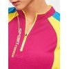 Half Zip Hit Color Cycling T-shirt - DEEP RED M