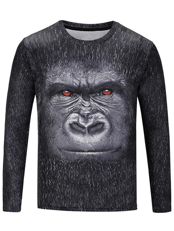 T-shirt Gorilla à col ras du cou - Noir XL