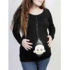 Haut Maternité Imprimé Bébé à Manches Longues - Noir 2XL