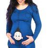 Haut Maternité Imprimé Bébé à Manches Longues - Bleu XL