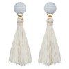 Simple Tassel Earrings - WHITE 