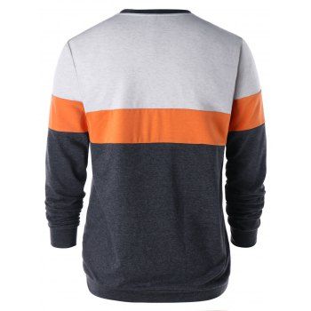 

Color Block Tunic Ringer Sweatshirt, Colormix