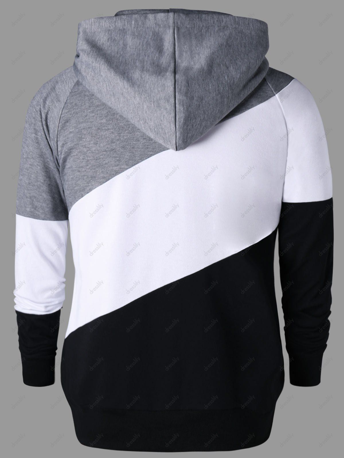 Color Block Raglan Sleeve Hoodie - COLORMIX XL