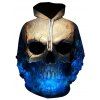 Sweat à Capuche 3D Crâne Imprimée - multicolore L