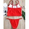 Cami Strap String Low Waist Bikini - RED S