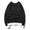 Sweat-Shirt à Imprimé avec Empiècements Style Délavé - Noir 2XL