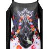 Open Shoulder High Low Printed Maxi Dress - BLACK XL