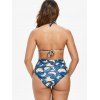 Bikini en Ensemble à Imprimé Tropical et de Banane - Bleu de Minuit M