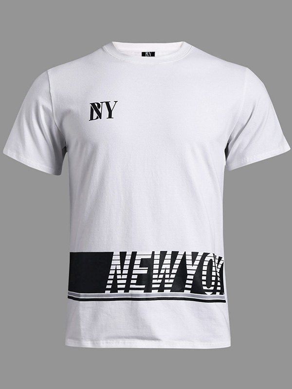 

BoyNewYork Color Spliced Stripes Pattern T-Shirt, White and black