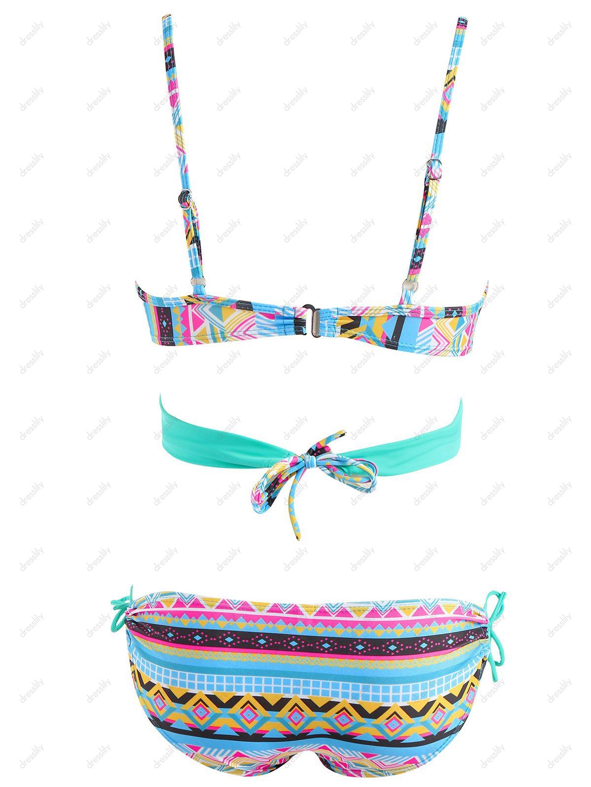 [67 OFF] 2021 Cheeky Printed Wrap Bikini Set For Women In LAKE BLUE