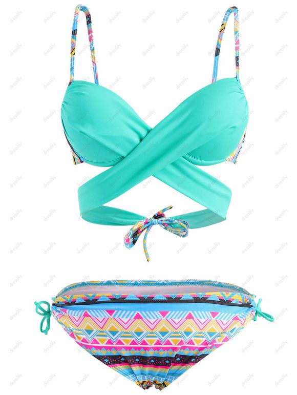 Ensemble Bikini avec Bretelles Fines à Imprimé Tribal pour Femmes - Pers XL