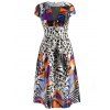 Tropical Leopard Print Flare Dress - WHITE S