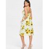 Vacation Sundress Sunflower Print Button Up Summer A Line Cami Dress -  