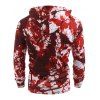 Halloween Style Blood Lip Tongue Print Loose Hoodie - LAVA RED L