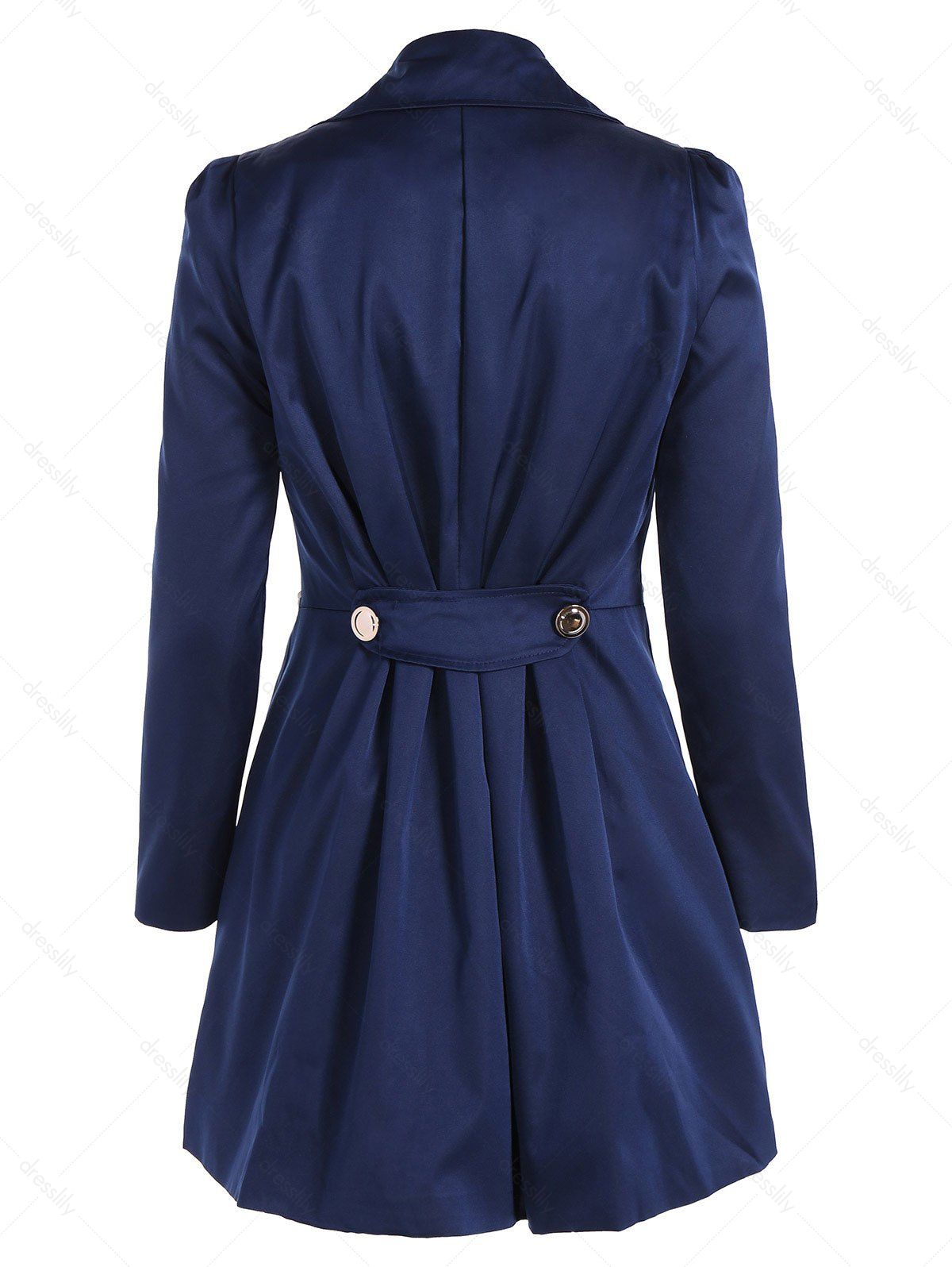Manteau évasé à Double Boutonnage - Cadetblue XL