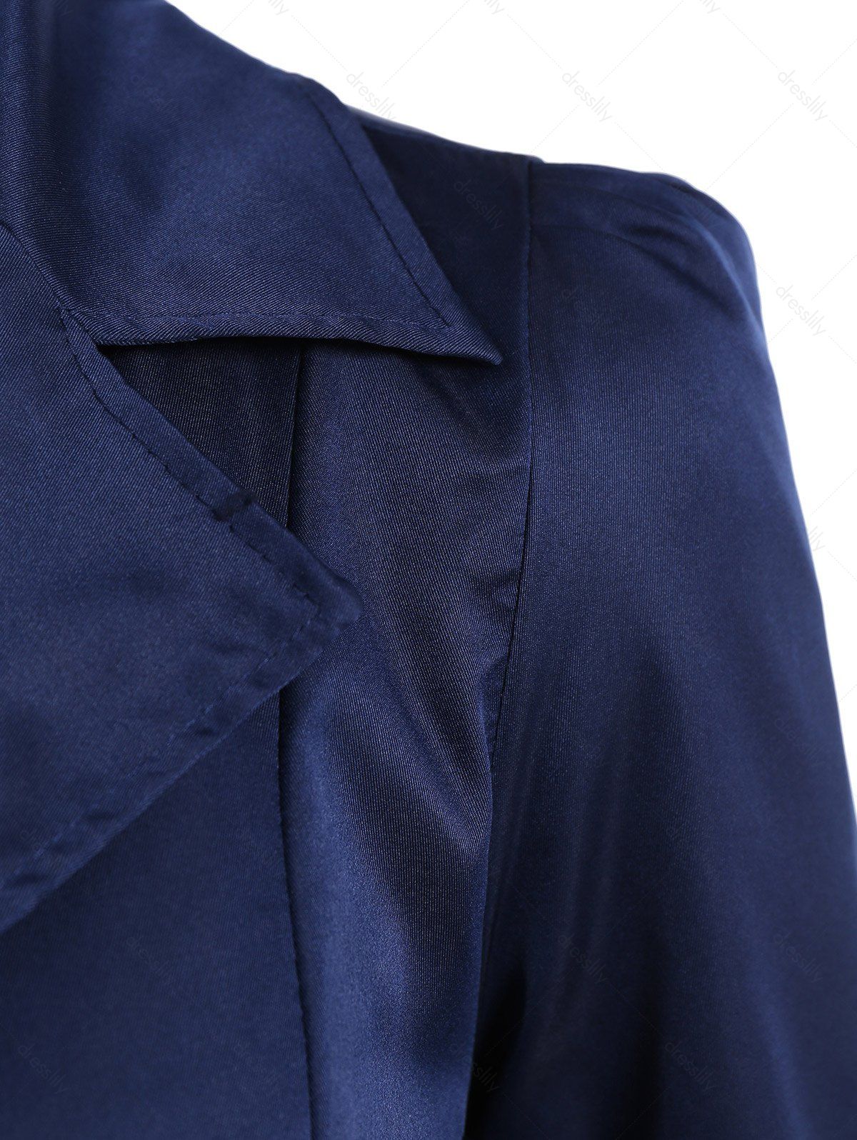 Manteau évasé à Double Boutonnage - Cadetblue XL