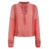 Lace Panel Top with Tie - WATERMELON PINK 2XL