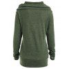 Sweat-shirt à Col Bénitier Imprimé Cerf - Olive Verte S