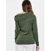 Sweat-shirt à Col Bénitier Imprimé Cerf - Olive Verte S