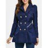 Fit and Flare Double Breasted Coat - CADETBLUE XL