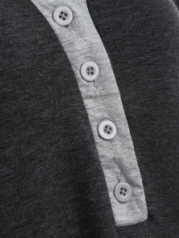 Robe De Sommeil Boutonné Manches Courtes - Gris M