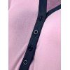 Short Sleeve Button Up Sleep Dress - LIGHT PINK L