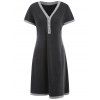 Robe De Sommeil Boutonné Manches Courtes - Gris M