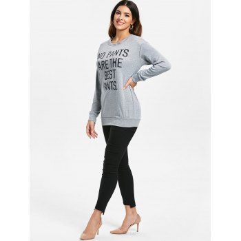 

Crew Neck Casual Pullover Graphic Sweatshirt, Gray