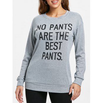 

Crew Neck Casual Pullover Graphic Sweatshirt, Gray