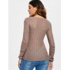 Pull Décontracté à Col en V en Couleur Unie - Pale Rose Gris M