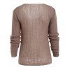 Casual V-Neck Solid Color Long Sleeves Women's Pullover Sweater - PALE PINKISH GREY M