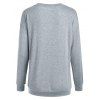 Crew Neck Casual Pullover Graphic Sweatshirt - GRAY M