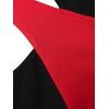 T-shirt Tunique Epaule Découpé à Manches Longues - Rouge 2XL