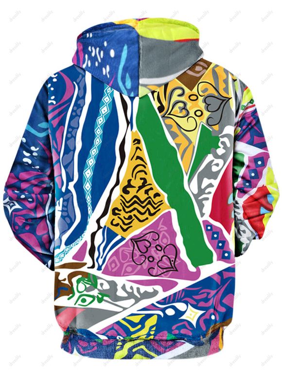 Sweat-Shirt à Capuche avec Cordon de Serrage à Imprimé Figures Variées - multicolor L