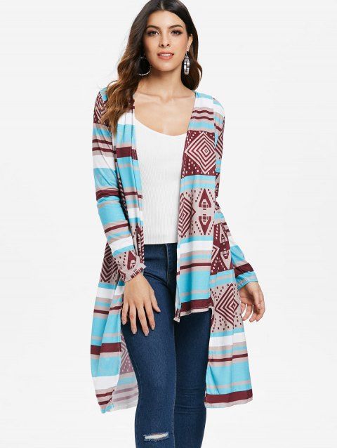 Desert Bloom Cardigan manches longues élégant col Spliced ​​femmes