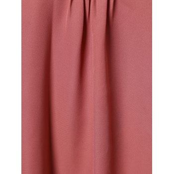 

Lace Panel Flare Sleeve Blouse, Bean red