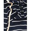 Stylish Hooded Long Sleeve Striped Drawstring Women's Hoodie - CADETBLUE M