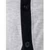 Color Block Button Up Hoodie - LIGHT GRAY M