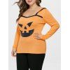 Plus Size Pumpkin Lamp Hooded T-shirt - ORANGE 2X