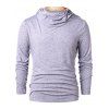 Contrast Color Pullover Hoodie - GRAY L
