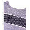 Casual Round Neck Mesh Panel T-shirt - GRAY XL